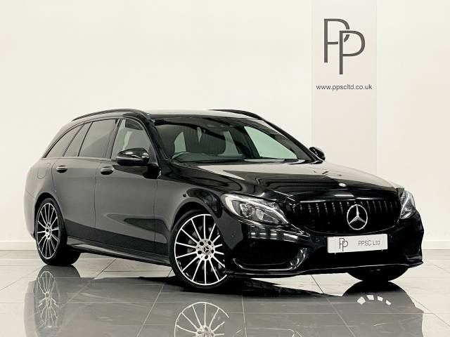 Mercedes-Benz C Class 2.1 C300h AMG Line Premium Plus 5dr Auto Estate Diesel / Electric Hybrid Black